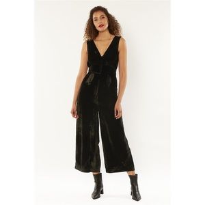 Amuse Society Black Velvet Jumpsuit: “Night and Daze Woven Jumper”